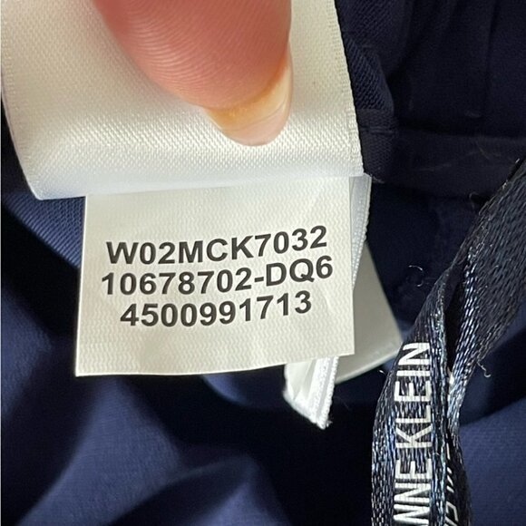 ANNE Klein Wide Leg Cropped Paperbag Tie Waist Navy Pants size small - Picture 7 of 8